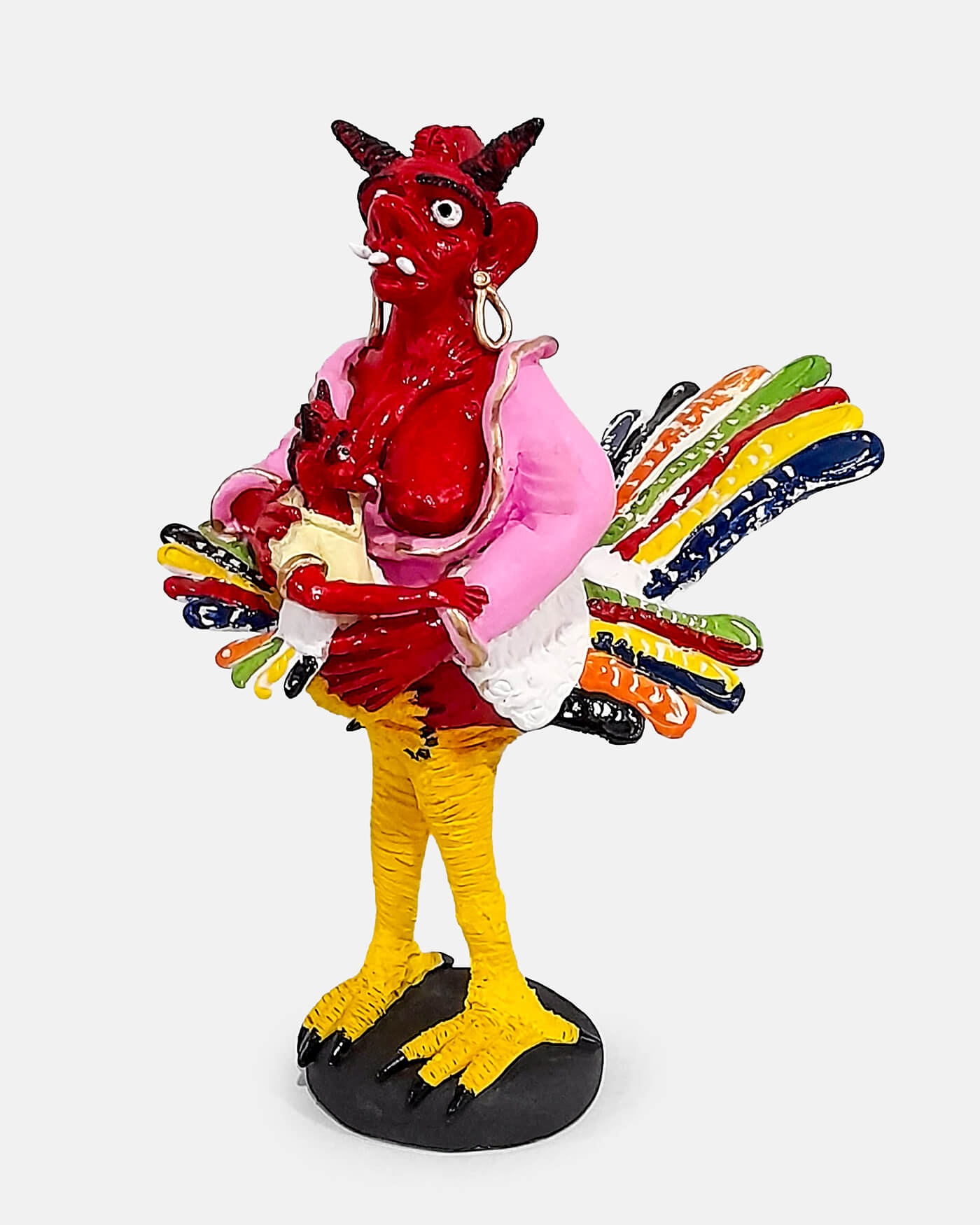 Galo com Diaba - Irmãos Mistério (artesanato Barcelos)