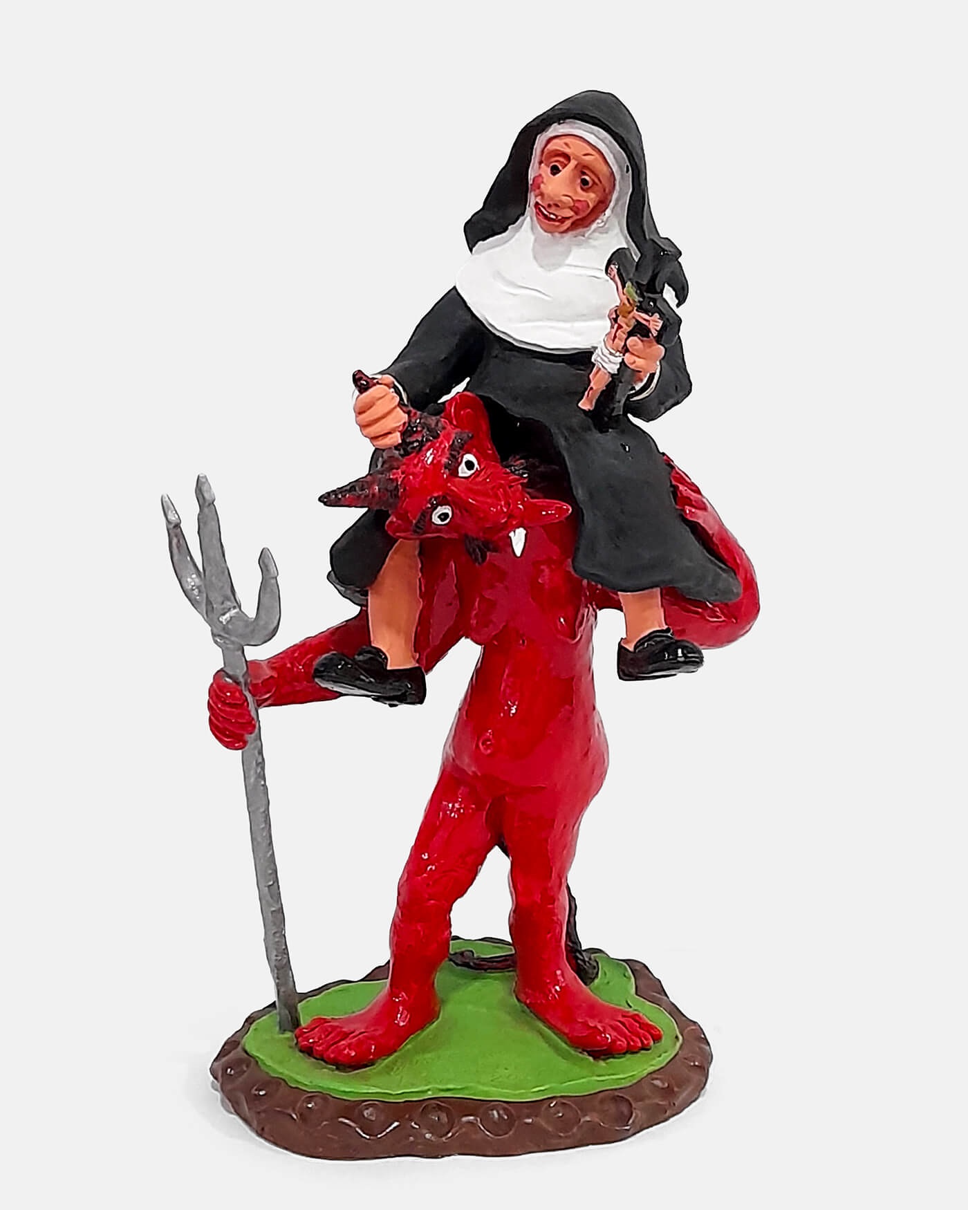 Diabo com Freira - Irmãos Mistério (artesanato Barcelos)